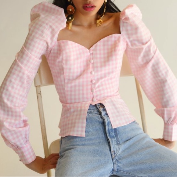 Nika Tang Raina Top in Pink Gingham - Picture 5 of 7